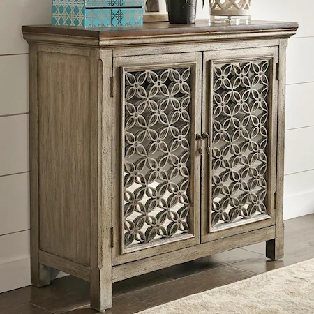 Transitional 2 Door Accent Cabinet with Adjustable Interior Shelf